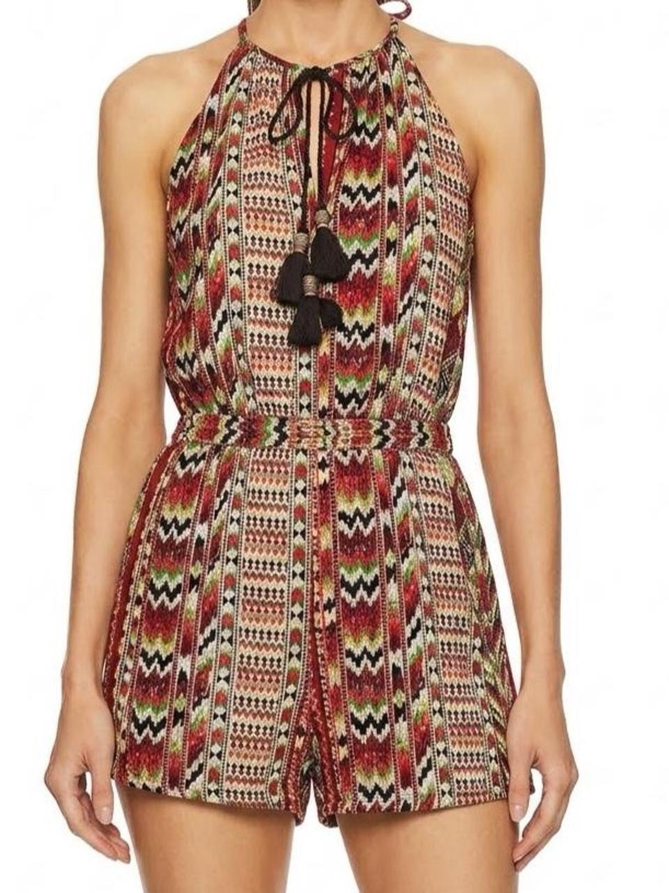 Lush Geometric Aztec Halter Romper - Excellent Condition!